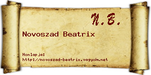 Novoszad Beatrix névjegykártya