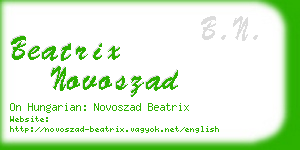 beatrix novoszad business card